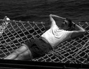 Net Boy relaxing... hey Dave, does the CO know?