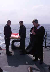 Burial at Sea for a WWII Vet. Padre Darryl Levy officiated.