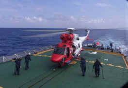 Landing a Civilian Portugeuse Puma to deliver some packages.