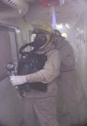 Firefighting Drills inside the ship