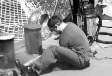 Brad Sanding down the deck