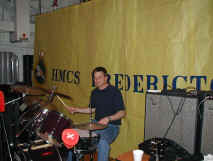 Neil, playing his version of 'wipe out'... dum dum dum crash!