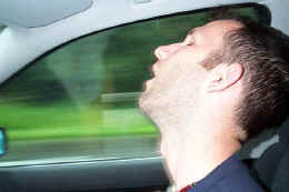 zzzzz... asleep in the big Beemer