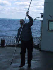 The Chief attempting to pole vault his way back home