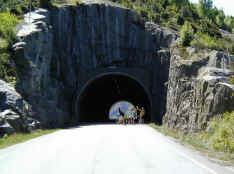 Through a tunnel