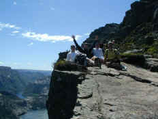 The boys, with Pulpit Rock in the background