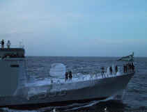 The Danes decided to give their foc'sle a snowy look