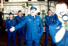 A good photo of the guys, and what does Roch try to do? -Spray me with the fire hose!